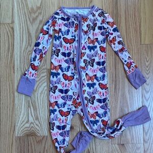 Little Sleepies butterfly one piece sleeper. Size 2T